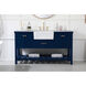 Clement 60 X 22 X 34 inch Blue Bathroom Vanity Cabinet