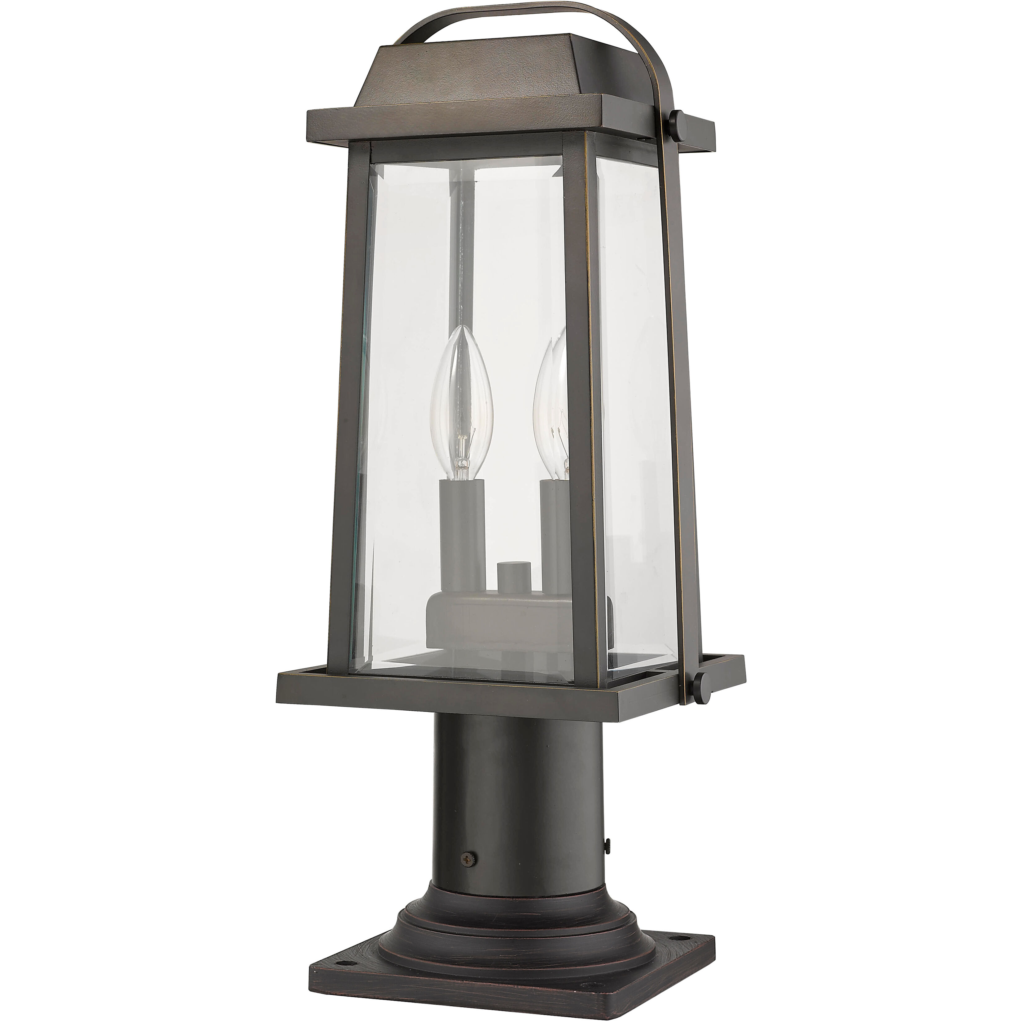 Millworks 2 Light 18.75 inch Oil Rubbed Bronze Outdoor Pier Mounted Fixture