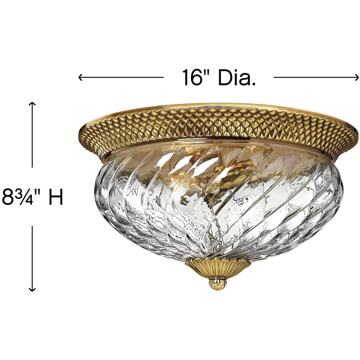 Plantation 3 Light 16 inch Burnished Brass Indoor Bath Flush Mount Ceiling Light
