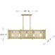 Jacobs 5 Light 40 inch Warm Brass Linear Chandelier Ceiling Light