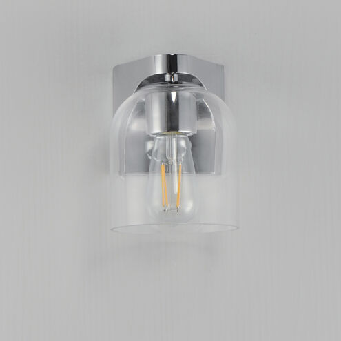 Scoop 1 Light 5.5 inch Polished Chrome Bath Vanity Wall Light in Clear