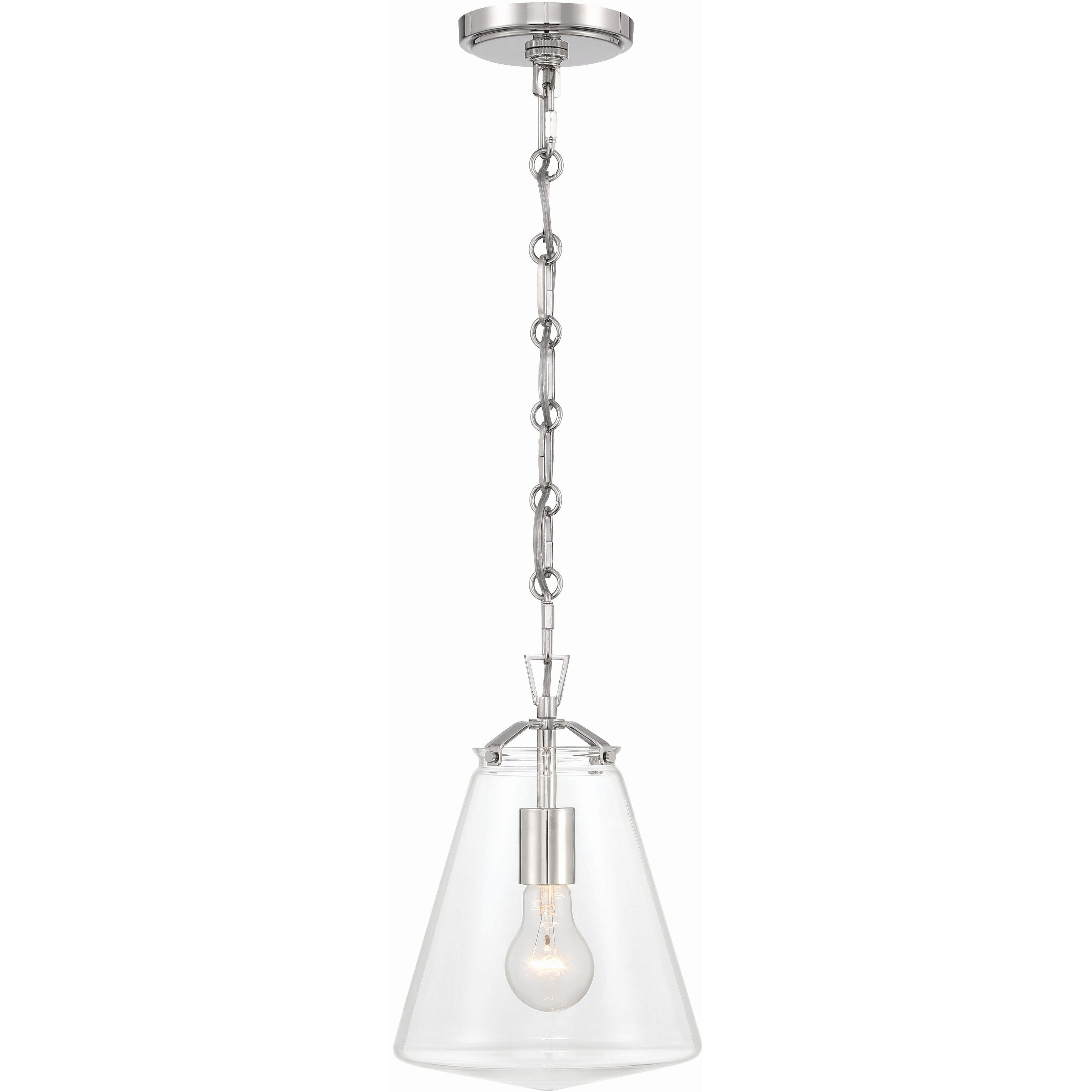Voss 1 Light 8.25 inch Polished Nickel Mini Pendant Ceiling Light