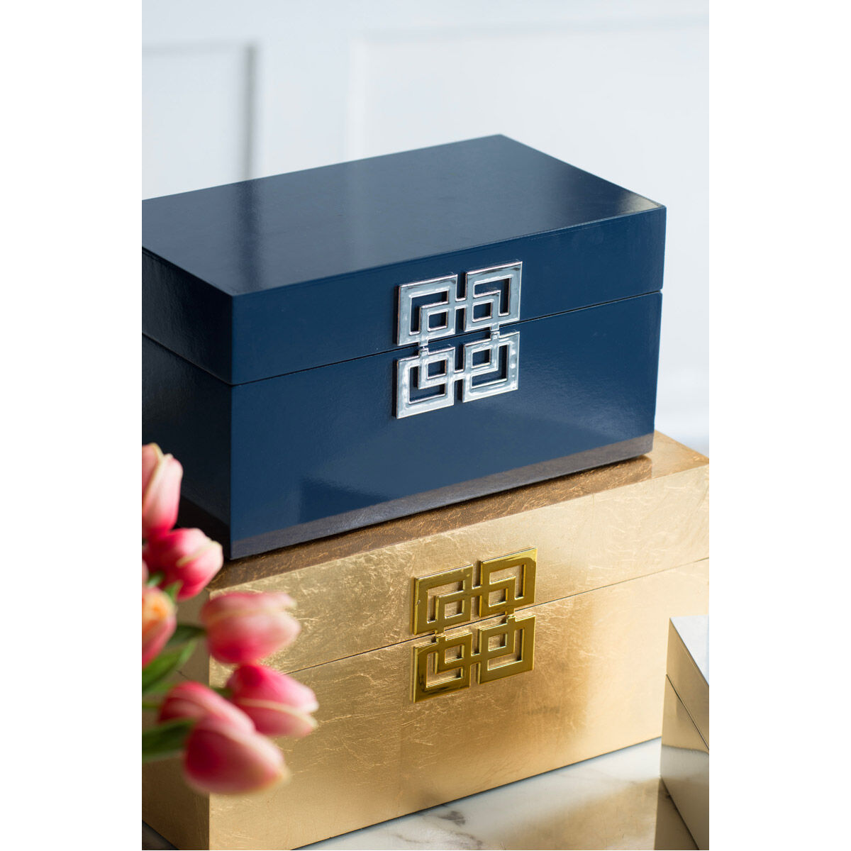 Anita 13.6 X 7.5 inch Blue Box, Set of 2