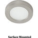 LED Button Light 24 LED 3 inch Brushed Nickel Puck Light in 3000K