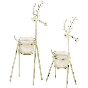Snowhill Reindeer Antique Zinc with Clear Holiday Lighting