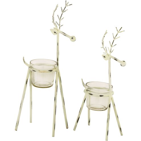 Snowhill Reindeer Antique Zinc with Clear Holiday Lighting