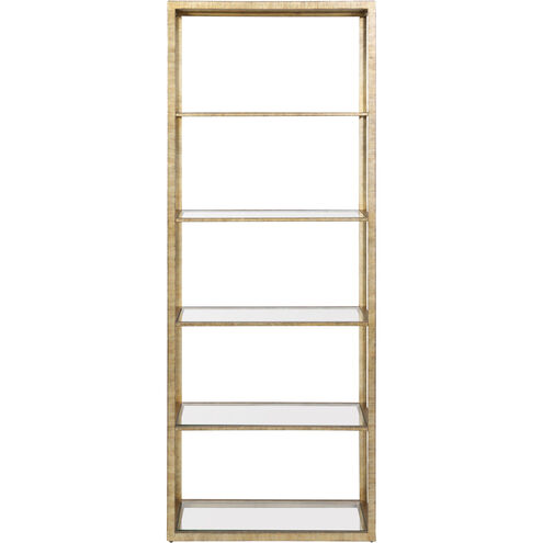 Strie Antique Brass with Clear Bookcase