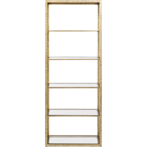 Strie Antique Brass with Clear Bookcase