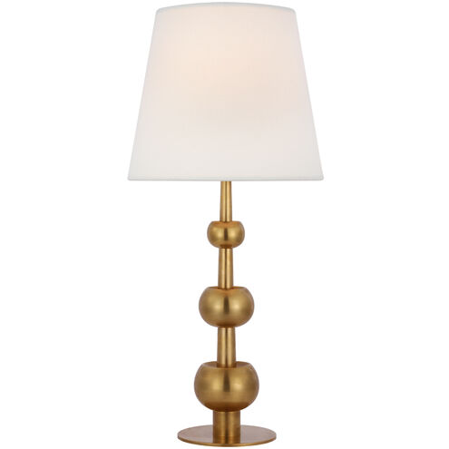 Paloma Contreras Comtesse 29 inch 15.00 watt Hand-Rubbed Antique Brass Triple Table Lamp Portable Light, Medium