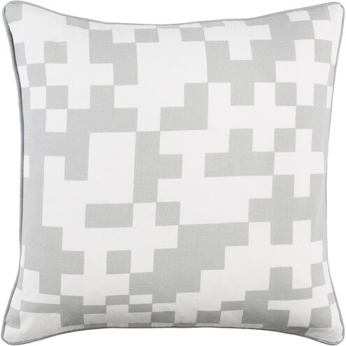 Inga 18 inch Light Gray, White Pillow Kit