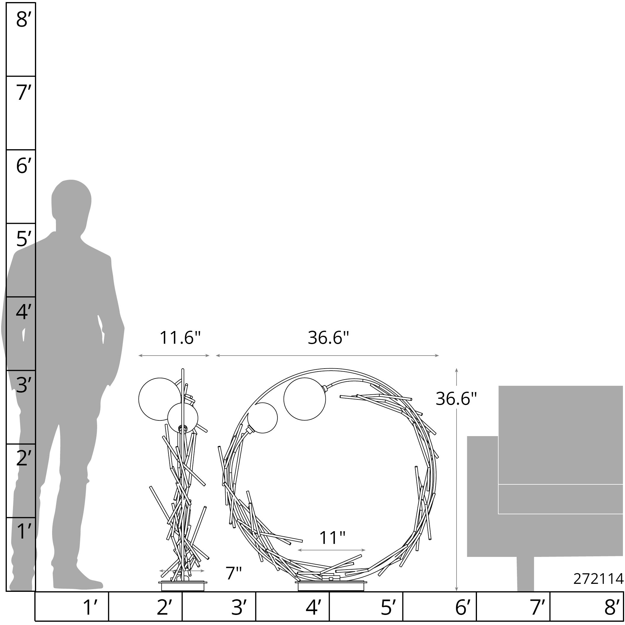 Brindille 36.6 inch 5 watt Sterling Table Lamp Portable Light