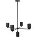 Nola 5 Light 30.63 inch Black Chandelier Ceiling Light in Matte Opal Glass