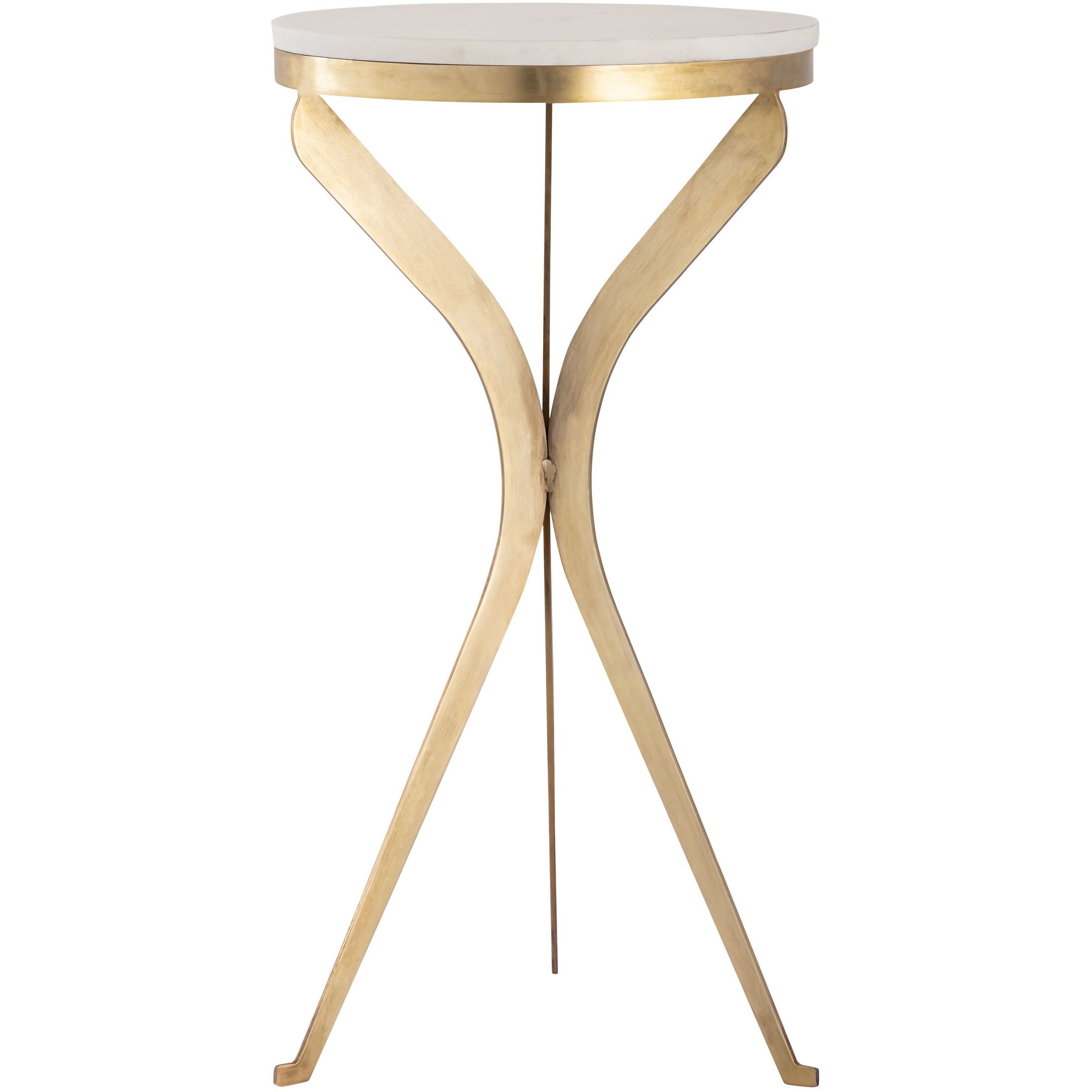 Rowe 23.25 X 12 inch Aged Brass with White Accent Table