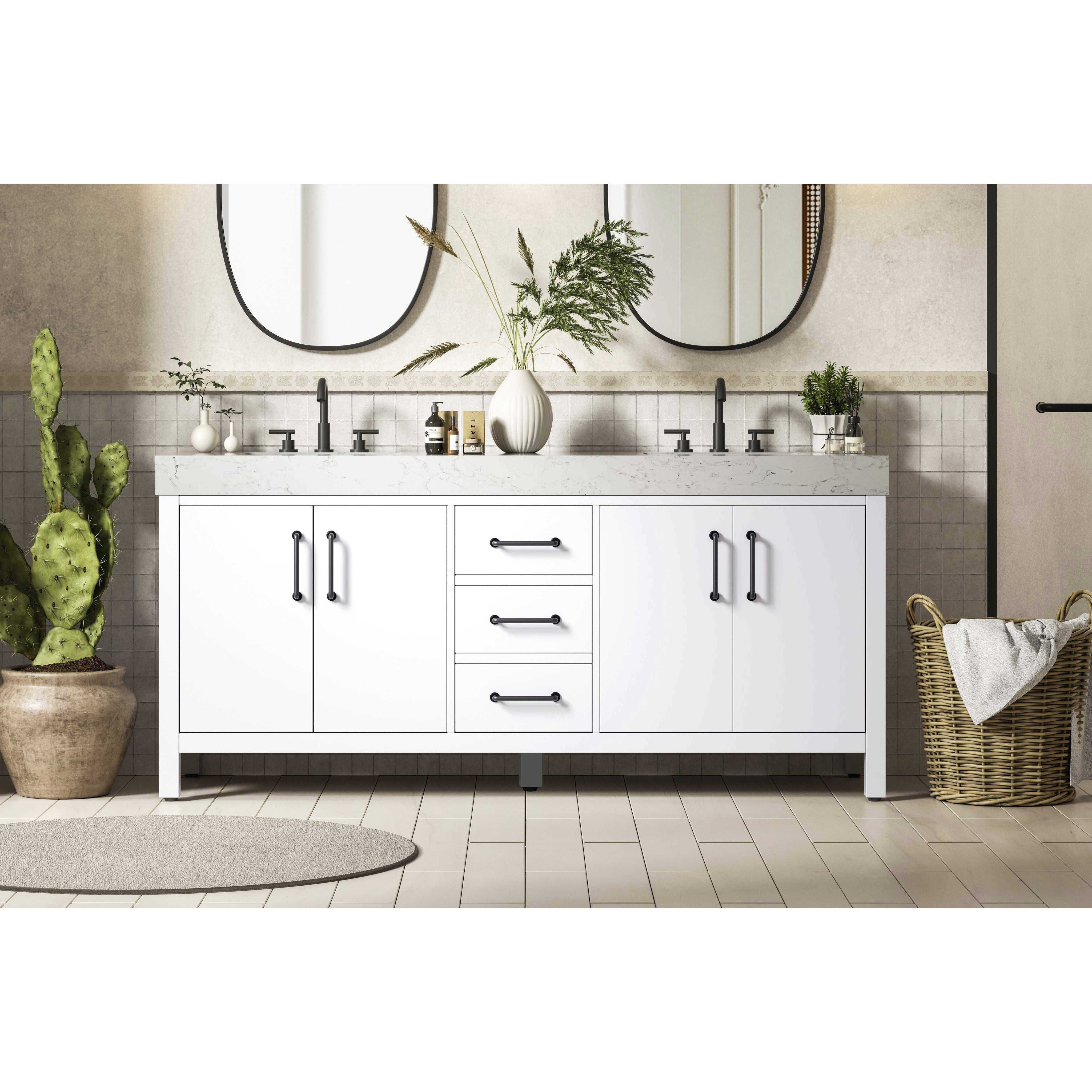 Nathan 72 X 34 inch White Bathroom Vanity Cabinet