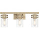 Lunden 3 Light 22 inch Modern Gold Bathroom Vanity Light Wall Light