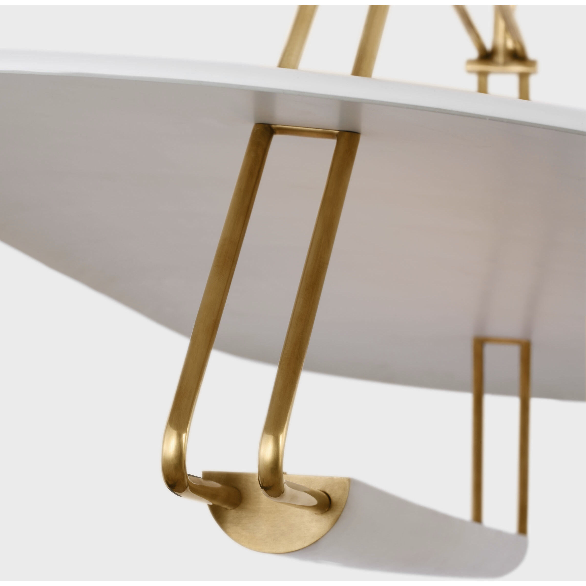 Kelly Wearstler Teline LED 54 inch Antique-Burnished Brass and Matte White Oval Linear Pendant Ceiling Light