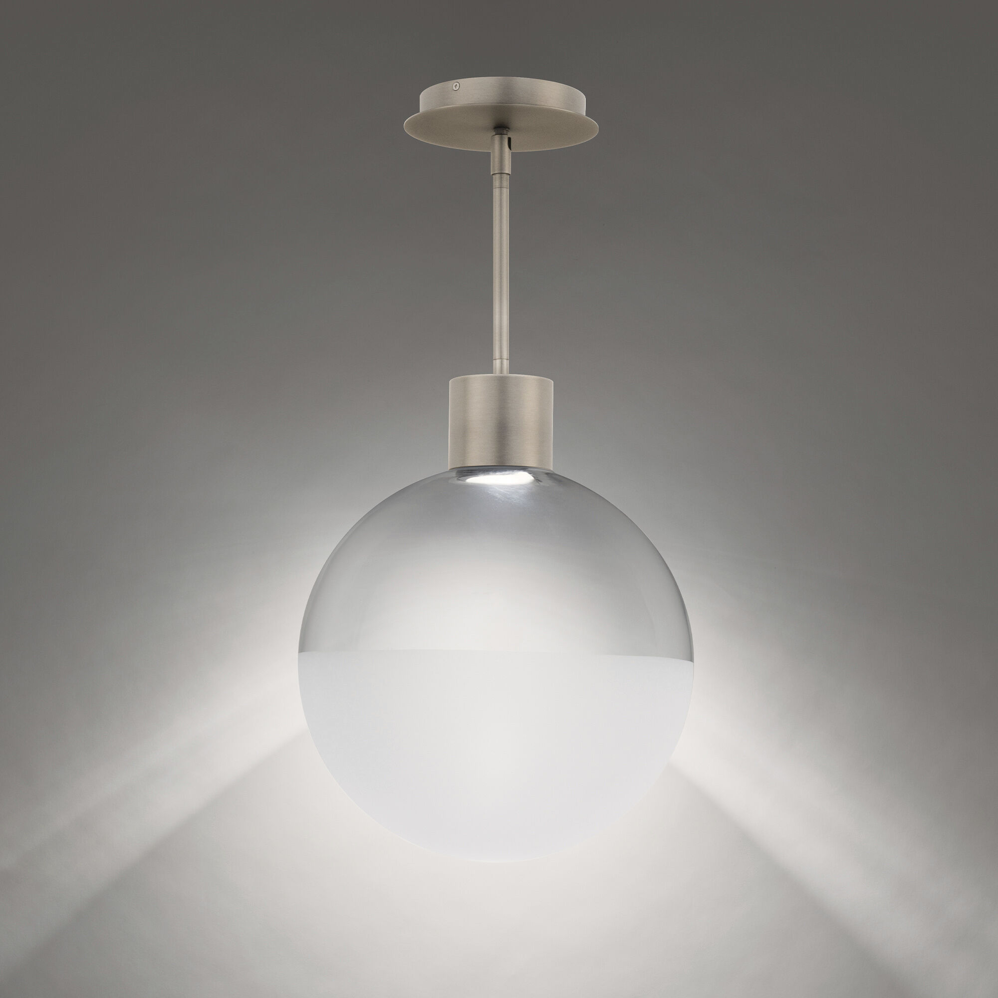 Gaze LED 12 inch Brushed Nickel Pendant Ceiling Light in 4000K, dweLED