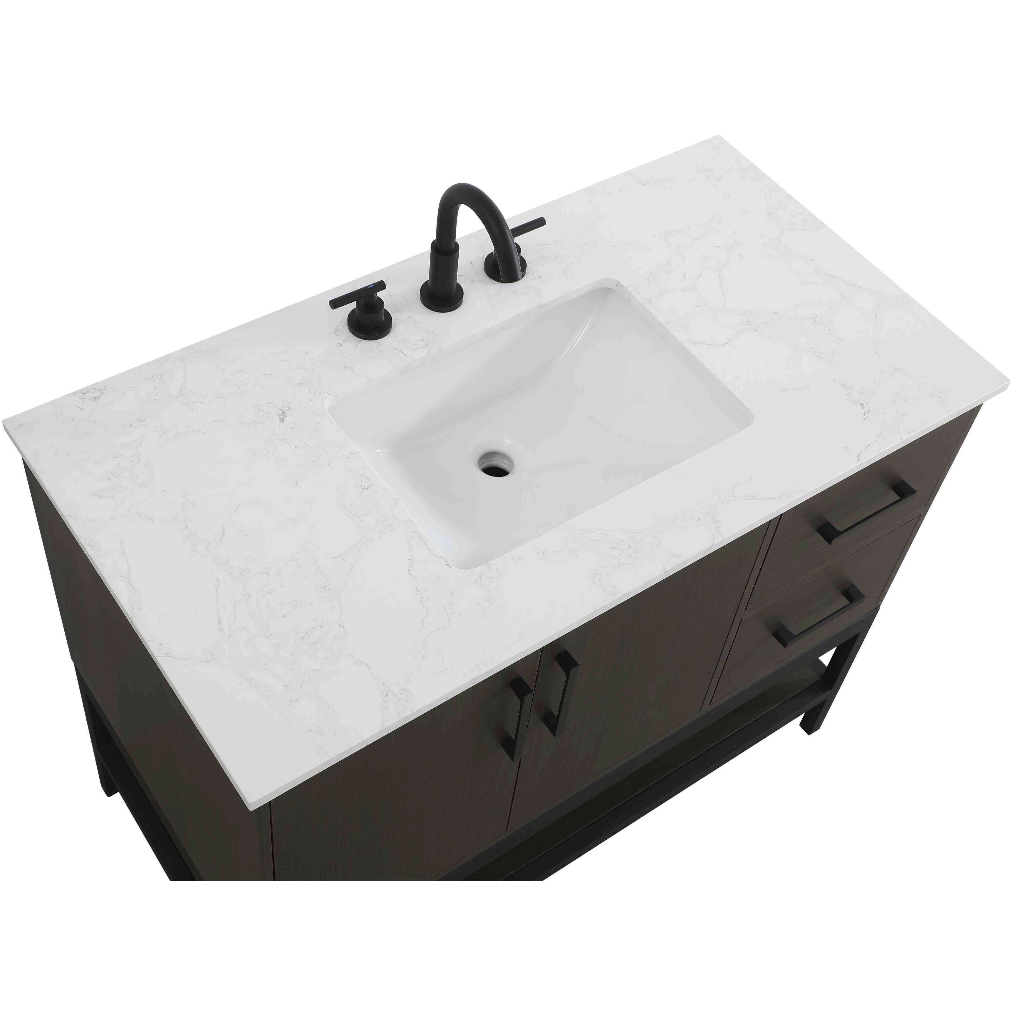 Lennox 42 X 34 inch Mocha Brown Bathroom Vanity Cabinet