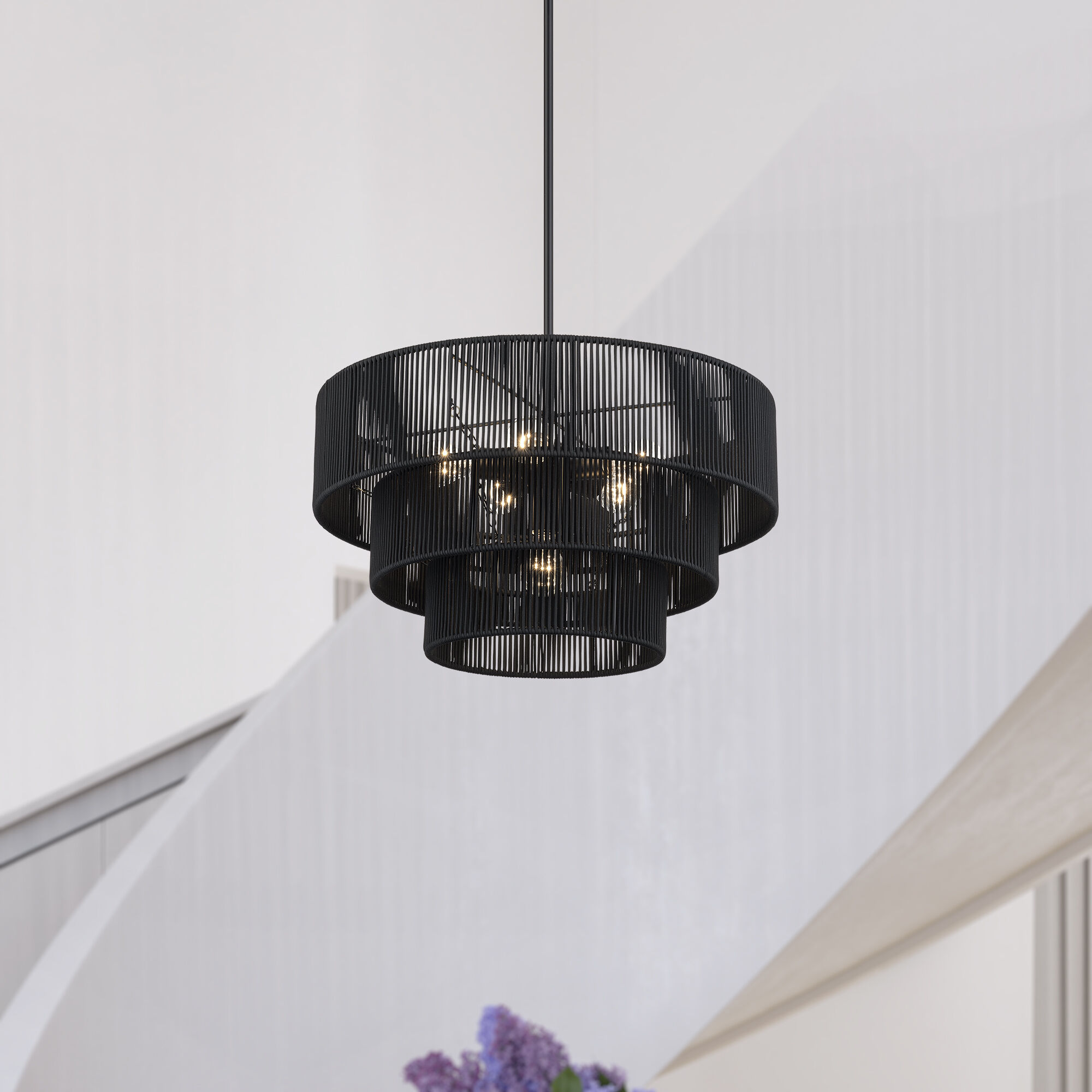 Acordia 6 Light 23 inch Black Pendant Chandelier Ceiling Light