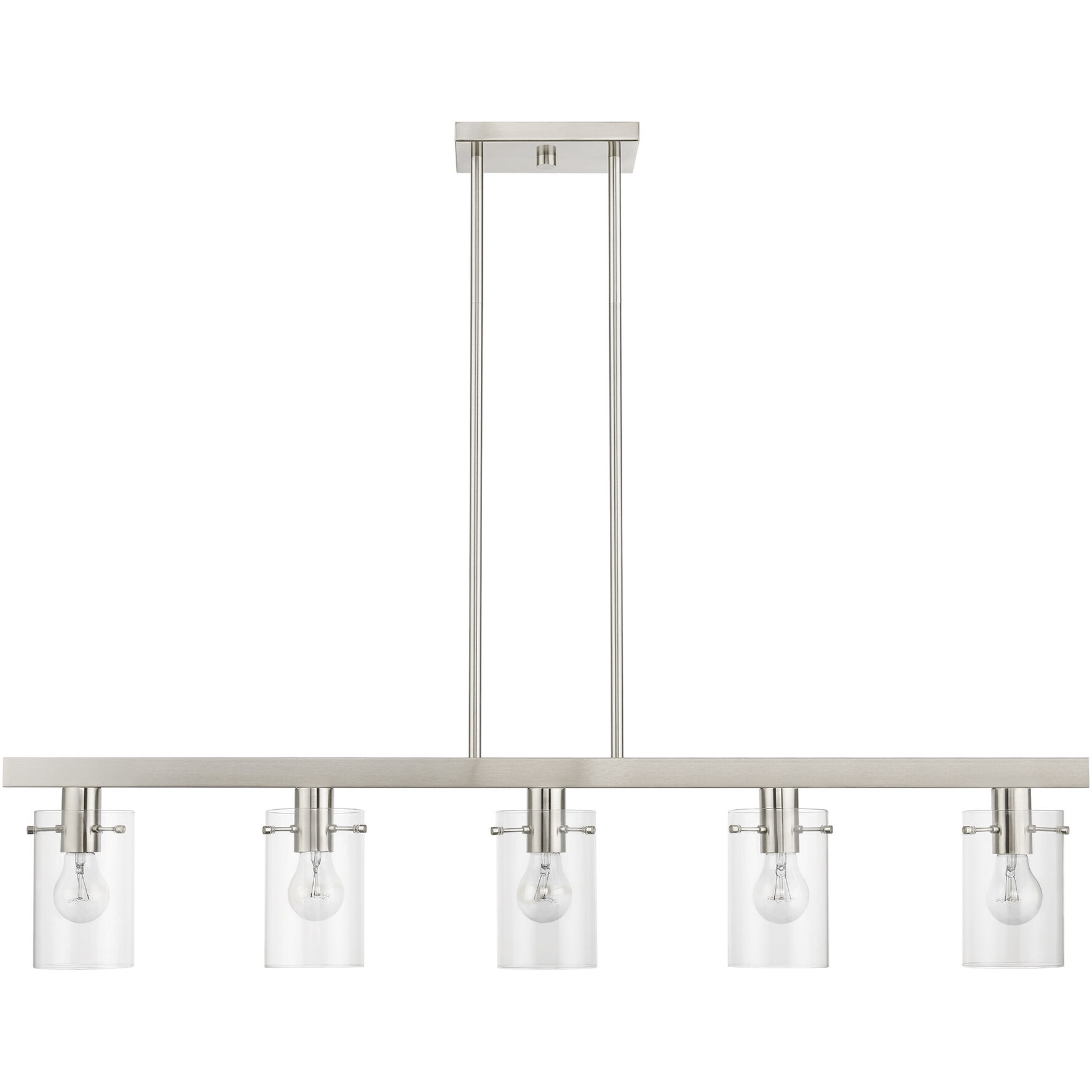 Munich 5 Light 42 inch Brushed Nickel Linear Chandelier Ceiling Light