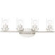 Corona 4 Light 26.25 inch Satin Nickel Bath Vanity Wall Light in Clear