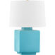 Hawley 21 inch 15.00 watt Aged Brass and Ceramic Gloss Turquoise Table Lamp Portable Light