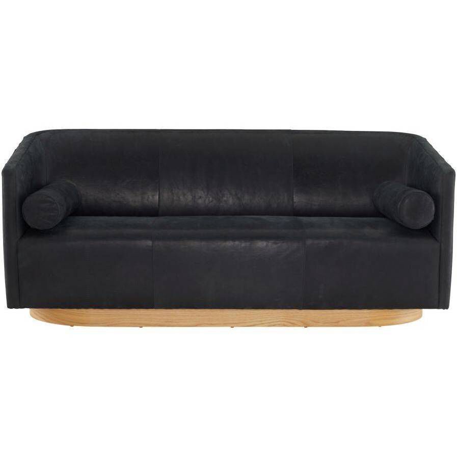 Huxley Noir Leather and White Oyster Sofa