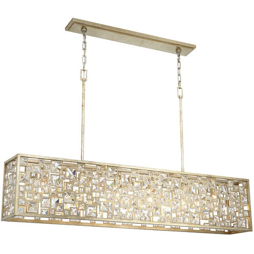 Ramsey II 6 Light 56 inch Antique Silver Linear Chandelier Ceiling Light