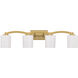 Whitney 4 Light 33 inch Warm Brass Bathroom Vanity Light Wall Light