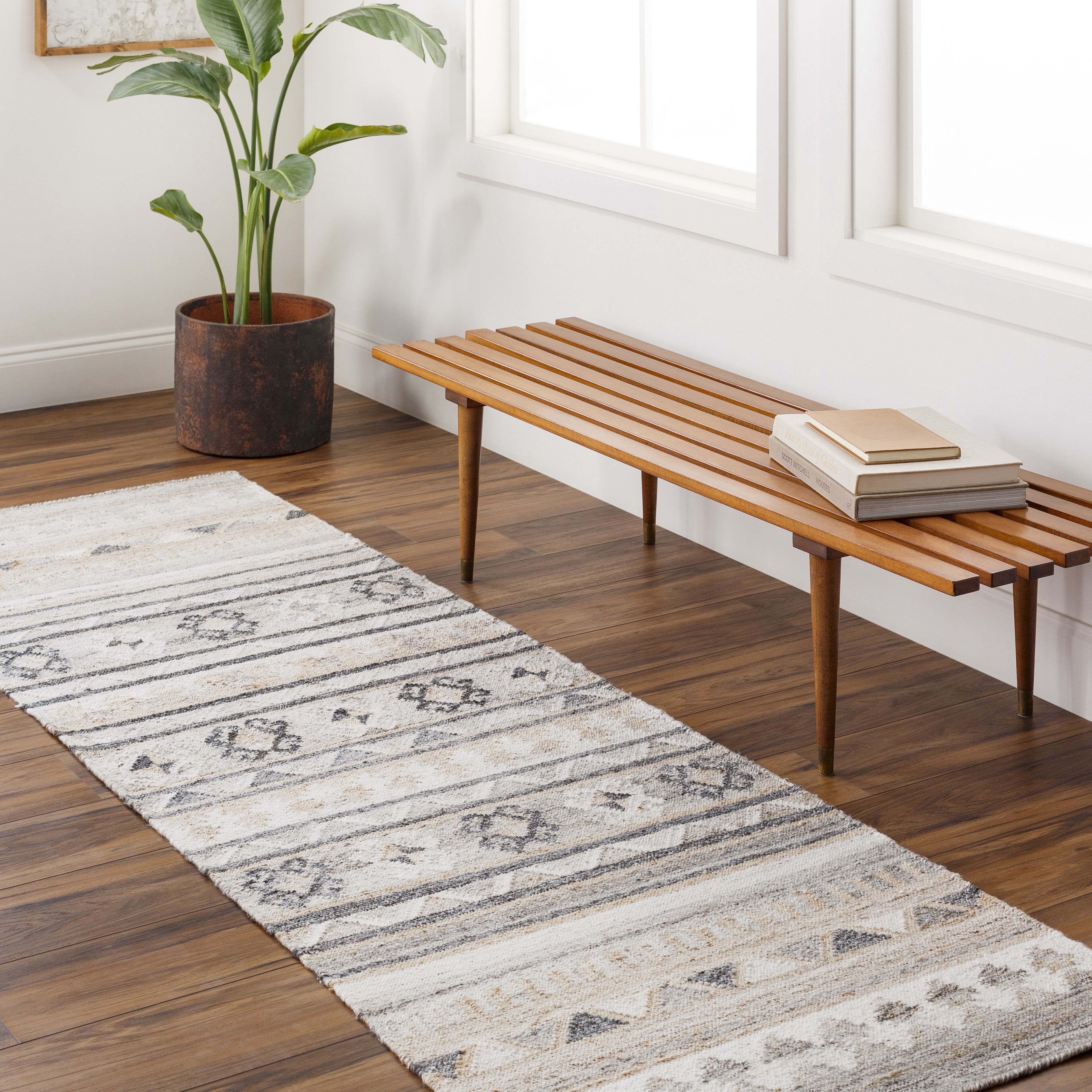 Alyssa 96 X 30 inch Light Grey Rug, Runner