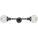 Franklin Restoration Beacon 2 Light 6 inch Oil Rubbed Bronze Bath Vanity Light Wall Light in Clear Glass, Franklin Restoration