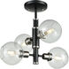 Ocean Drive 4 Light Satin Nickel And Graphite Semi-flush Mount Ceiling Light