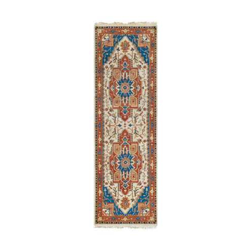 Douglas 36 X 24 inch Burnt Orange/Sky Blue/Camel Rugs, Wool and Cotton