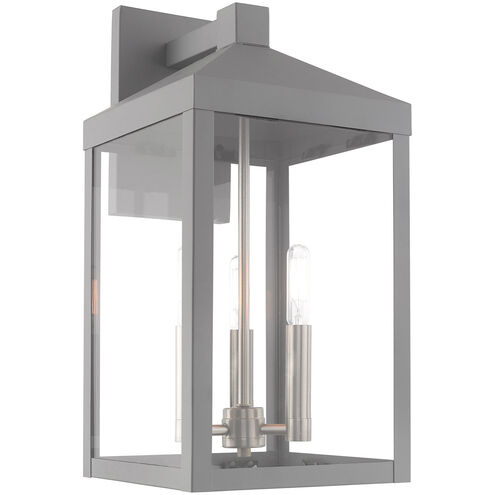 Nyack 3 Light 17.5 inch Nordic Gray Outdoor Wall Lantern