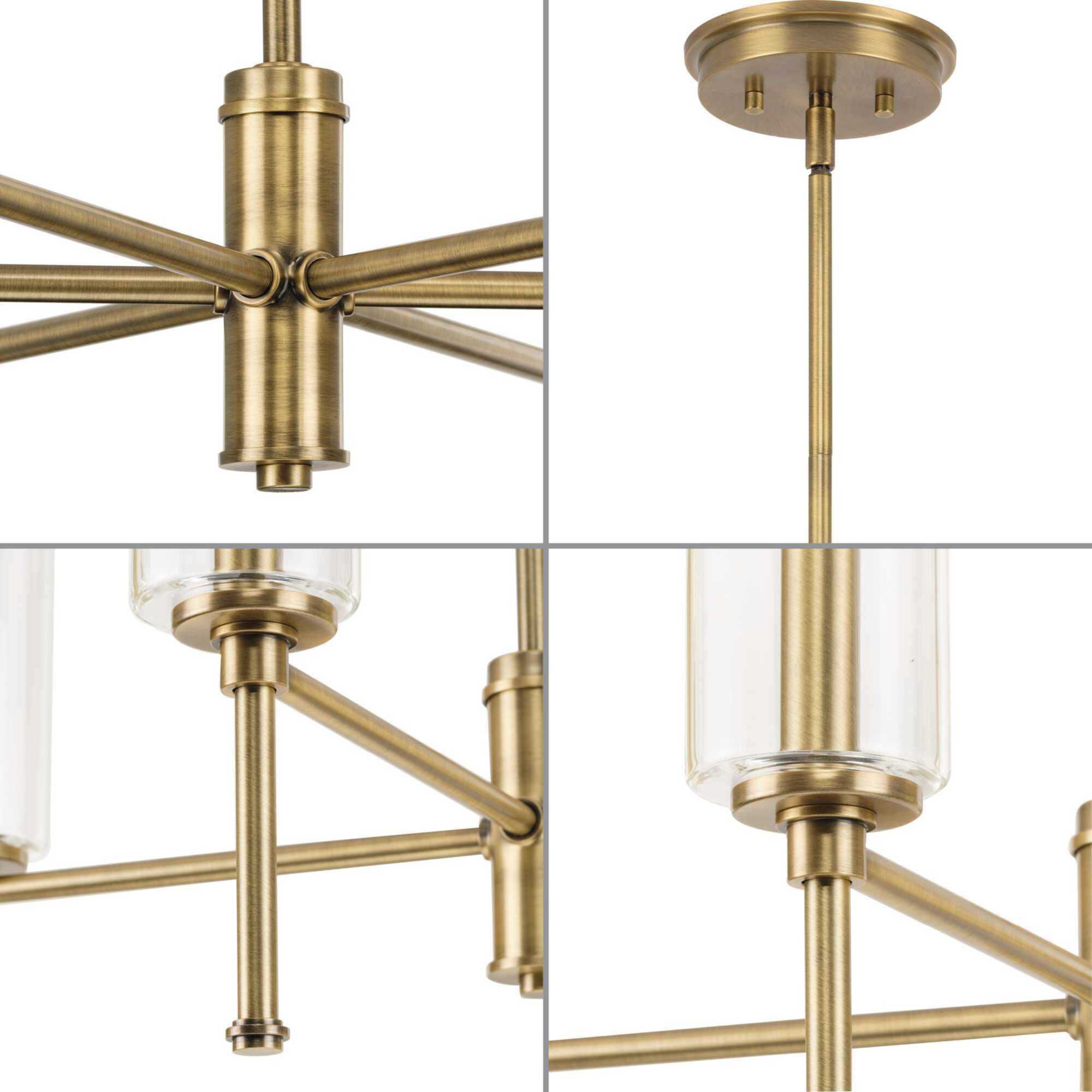 Elara 6 Light 30 inch Vintage Brass Chandelier Ceiling Light