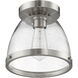 Lodie 1 Light 8 inch Brushed Polished Nickel Flushmount Ceiling Light