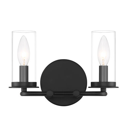 Hudson Heights 2 Light 11 inch Matte Black Vanity Light Wall Light