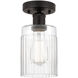 Edison Hadley 1 Light 5 inch Oil Rubbed Bronze Semi-Flush Mount Ceiling Light in Clear Glass
