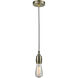 Chelsea Bare Bulb 1 Light 2 inch Antique Brass Mini Pendant Ceiling Light in Zebra, Chelsea
