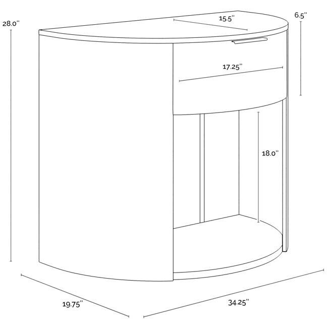 Stella 34.25 X 28 inch White / Natural Night Stand