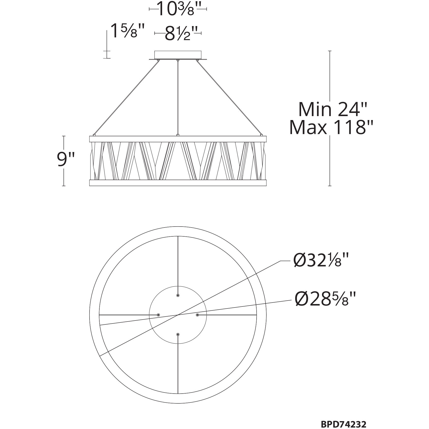 Corinth LED 32.13 inch Aged Brass Pendant Ceiling Light, Beyond
