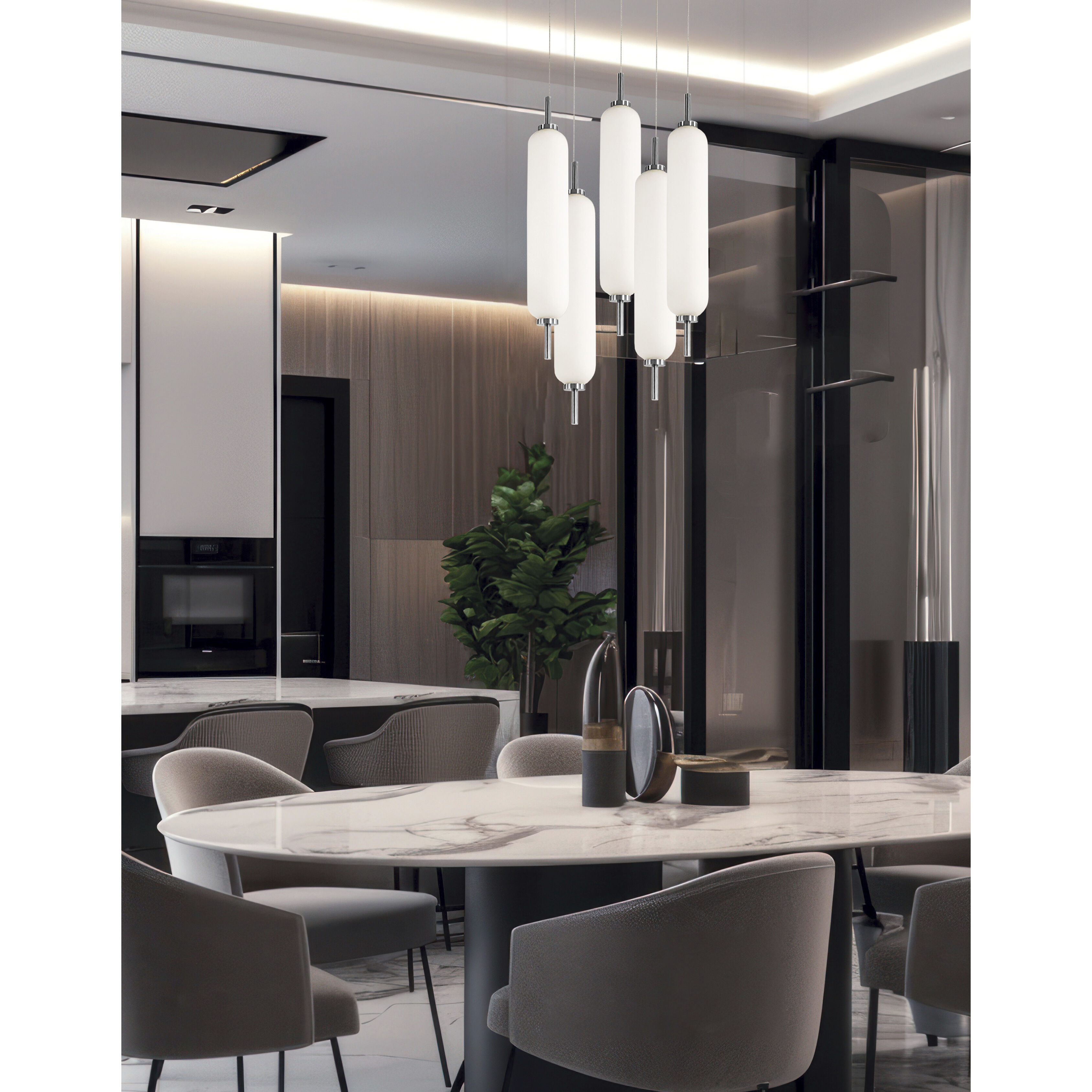 Typha LED 12 inch Polished Chrome Multi Pendant Ceiling Light