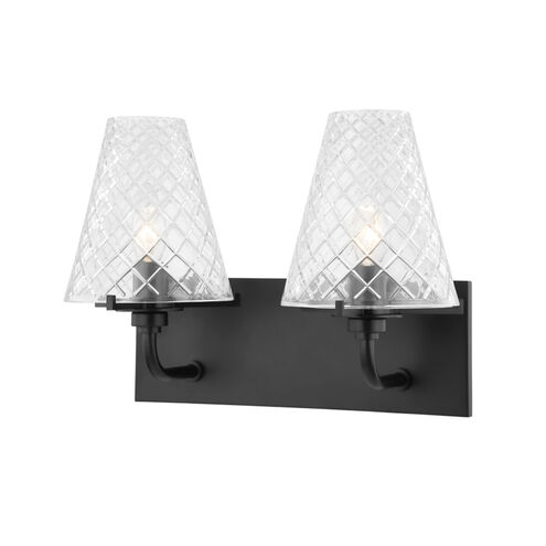 Irene 2 Light Soft Black Bath Bracket Wall Light