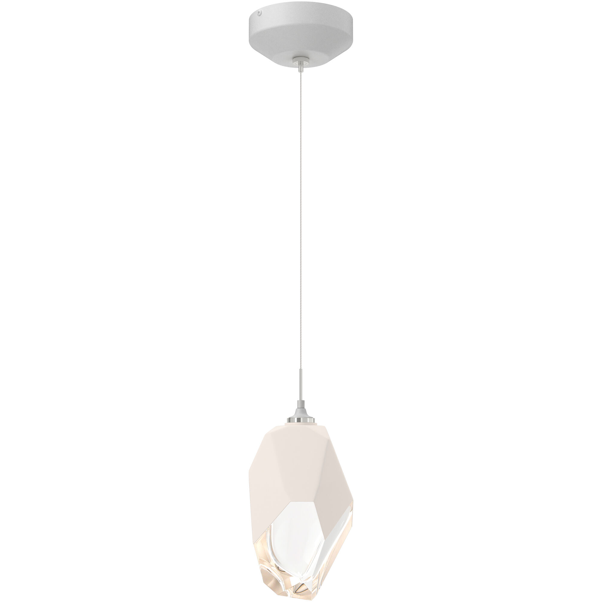 Chrysalis 1 Light 6.1 inch White Mini Pendant Ceiling Light in White Crystal, Large