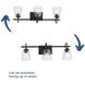 Martenne 3 Light 24 inch Matte Black Bathroom Vanity Light Wall Light