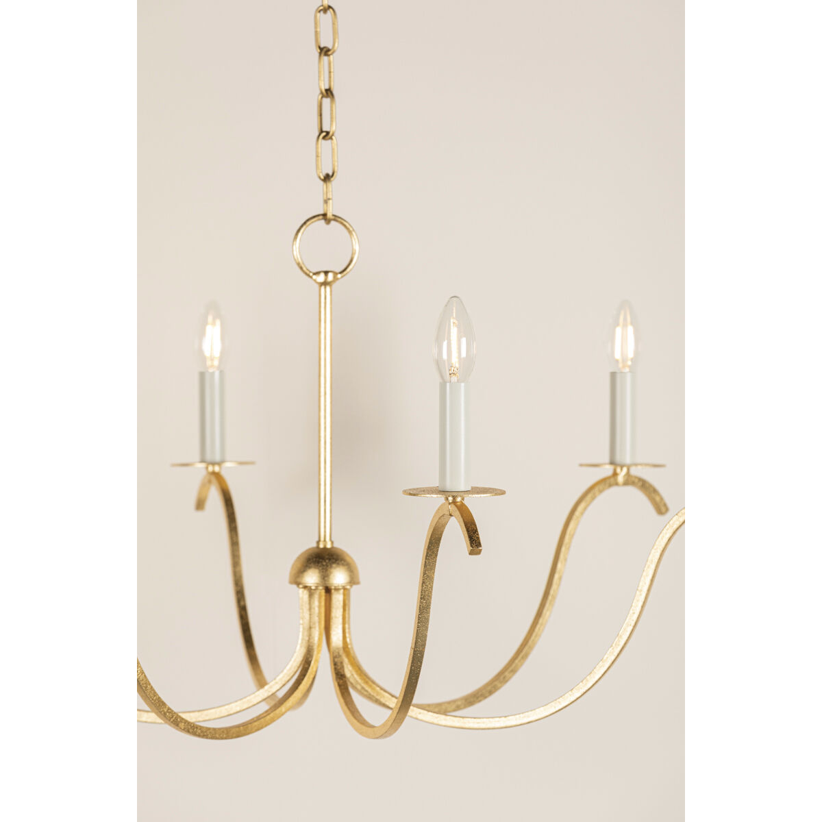 Jaclin 6 Light 34.5 inch Gold Leaf Chandelier Ceiling Light