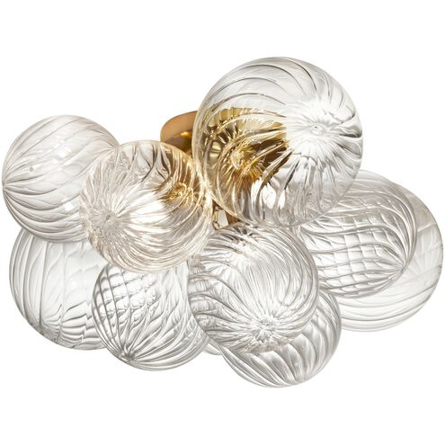 Charlize 3 Light 14.5 inch Aged Brass Flush Mount Ceiling Light