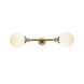 Franklin Restoration Large Beacon 2 Light 8 inch Brushed Brass Bath Vanity Light Wall Light in Matte White Glass, Franklin Restoration