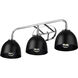 Zoey 3 Light 24.5 inch Chrome Bath Vanity Light Wall Light in Matte Black