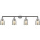 Franklin Restoration Small Bell 4 Light 43 inch Polished Chrome Bath Vanity Light Wall Light in Silver Plated Mercury Glass, Franklin Restoration